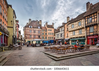 French Café Society In The Place Saint Vincent, Chalon-sur-Saone, Burgundy, France Taken On 16 April 2016