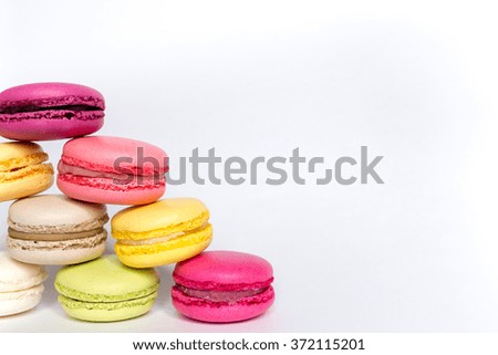 Similar – Image, Stock Photo Colored macaroons on rustic wooden background