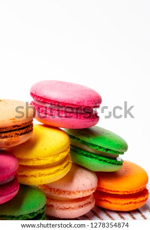 Similar – Image, Stock Photo Colored macaroons on rustic wooden background