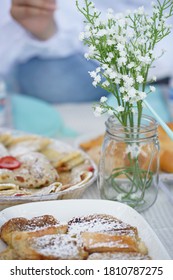 French Toast By Bell Jar Filled With Baby’s Breath Flower Decor For Parties And Picnics 