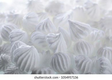 French vanilla meringue cookies, macro shot, selective focus. - Shutterstock ID 1054957136