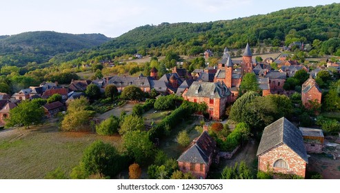 French Village In Aerial View, Collonges France