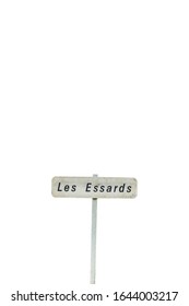 French Village Road Sign Cut Out Isolated