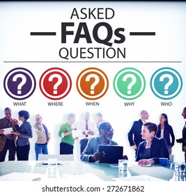 Frequently Asked Questions FAQ Problems Concept