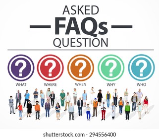 Frequently Asked Questions FAQ Problems Concept