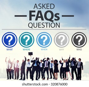 Frequently Asked Questions FAQ Problems Concept