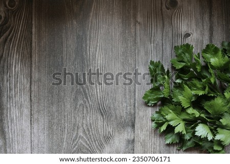 Fresch celery root on a wooden table. Banner with space for your text.