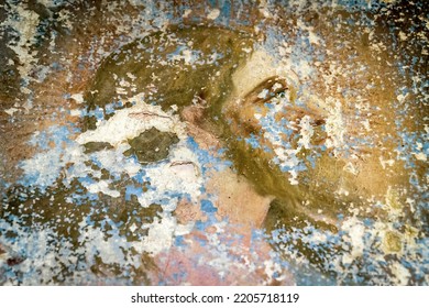 frescoes on the walls of an abandoned temple, Jesus Christ. The temple of the village of Borisoglebskoye, Kostroma region, Russia. The year of construction is 1821. Currently, the temple is abandoned. - Shutterstock ID 2205718119