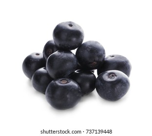 Fresh Acai Berries, Isolated On White