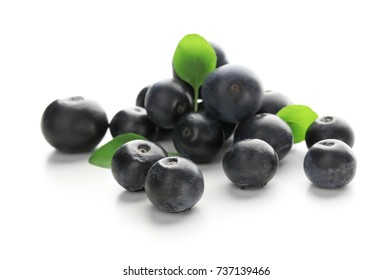 Fresh Acai Berries, Isolated On White