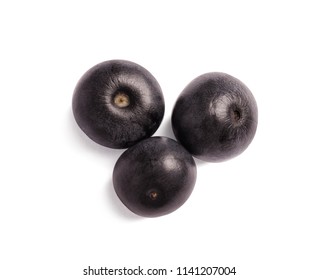 Fresh Acai Berries On White Background