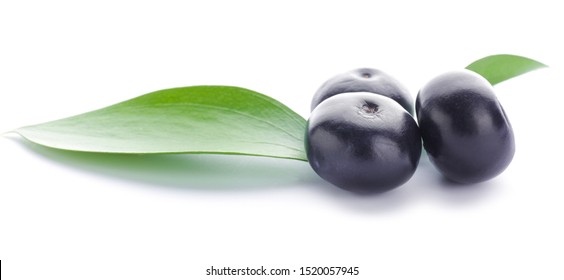 Fresh Acai Berries On White Background