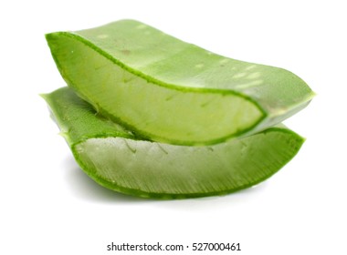 Fresh Aloe Vera Leaf On White Background