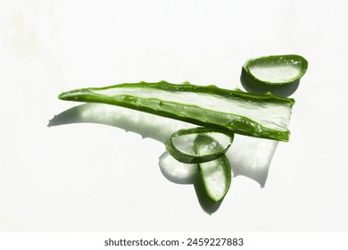 Fresh Aloe Vera Slices on White Background - Powered by Shutterstock