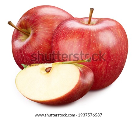 Fresh apple fruit. Red apple isolated on white background. Apple with clipping path