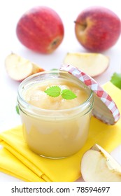 Fresh Apple Sauce In A Jar