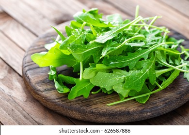 Fresh arugula leaves, rucola