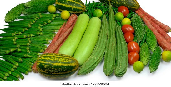  Fresh Asian Vegetables, Group Of Various Fresh Vegetables 