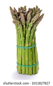 Fresh Asparagus Bunch Isolated On White Background