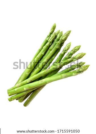 Fresh asparagus over white background.