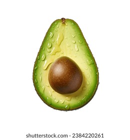 Fresh Avocado isolated on transparent or white background, png