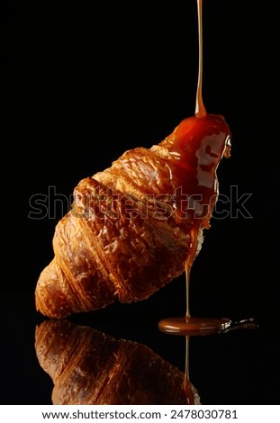 Similar – baked croissants with strawberry jam