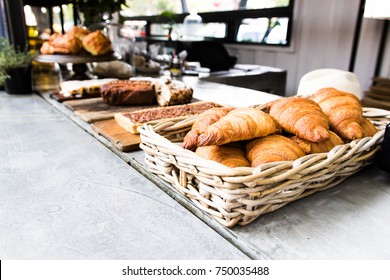 Fresh baked goods on display in a caffe