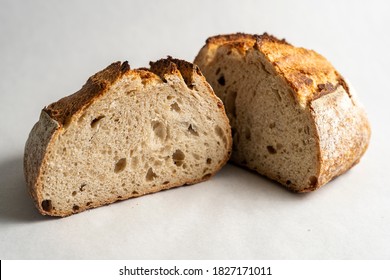 Fresh Baked Loaf Of Homemade Sourdough Bread. High Quality Photo.