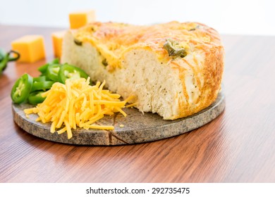 A Fresh Baked Loaf Of Jalapeno Cheddar Bread