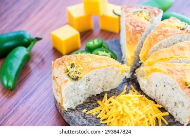 A Fresh Baked Loaf Of Jalapeno Cheddar Bread