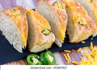 A Fresh Baked Loaf Of Jalapeno Cheddar Bread