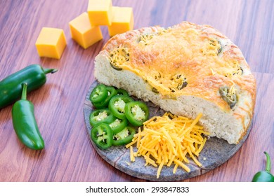 A Fresh Baked Loaf Of Jalapeno Cheddar Bread