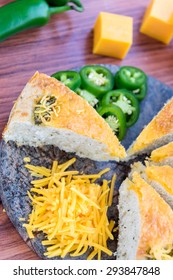 A Fresh Baked Loaf Of Jalapeno Cheddar Bread