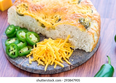 A Fresh Baked Loaf Of Jalapeno Cheddar Bread