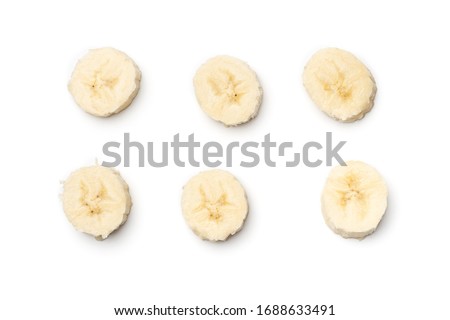 Fresh banana isolated on white background. Top view