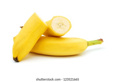 fresh banana on white background