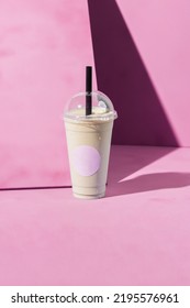 Fresh Banana Protein Smoothie Glass Mockup