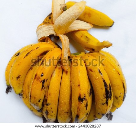 Fresh Banana in yellow color with white background