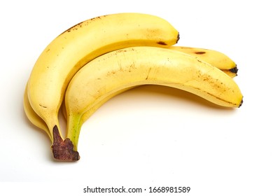 Fresh bananas on white background