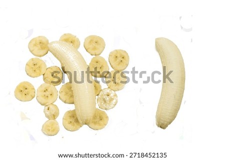 Fresh Bannana slices, Close-up of a stack of background