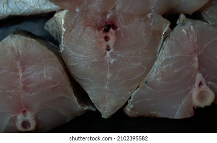 Fresh Barramundi Or Seabass Or Kolkata Bhetki Fish Flesh Photography