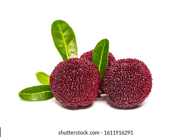 Fresh bayberry on white background