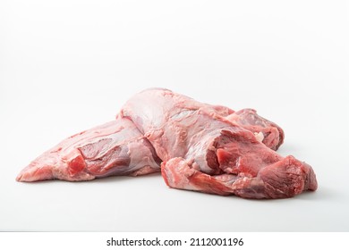 Fresh Beef Jianzi Meat On Pure White Background