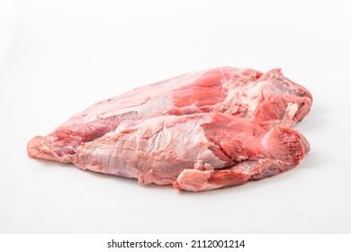 Fresh Beef Jianzi Meat On Pure White Background