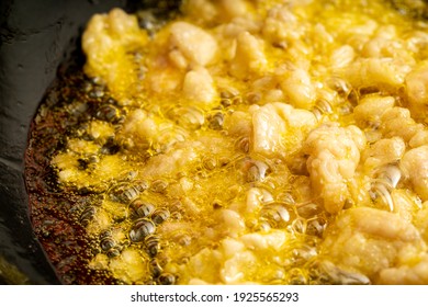 Fresh Beef And Suet Being Fried