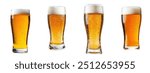 Fresh beer glass isolated on white background