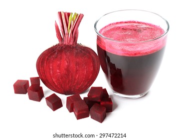 Fresh Beet Juice Isolated On White