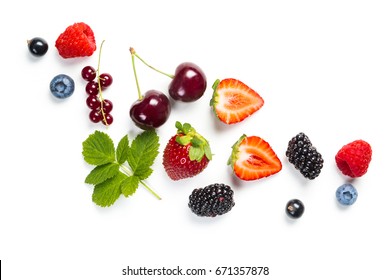 Fresh Berries On White Background