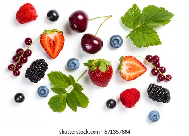 Fresh Berries On White Background