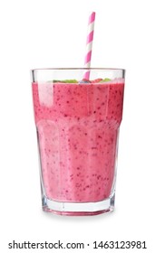 Fresh Berry Smoothie Isolated On A White Background